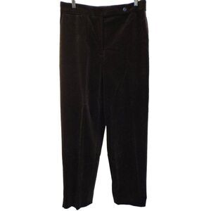 Talbots Brushed Cotton Corduroy Pants HeavyWeight Bark Brown Pockets Sz 12